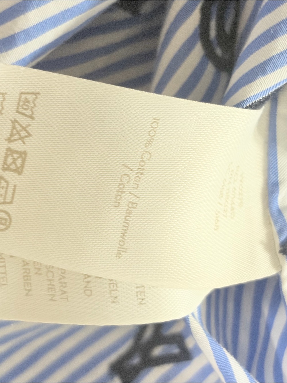 Joules Blue and White Striped Shirt with Red Trim - Picture 3 of 7